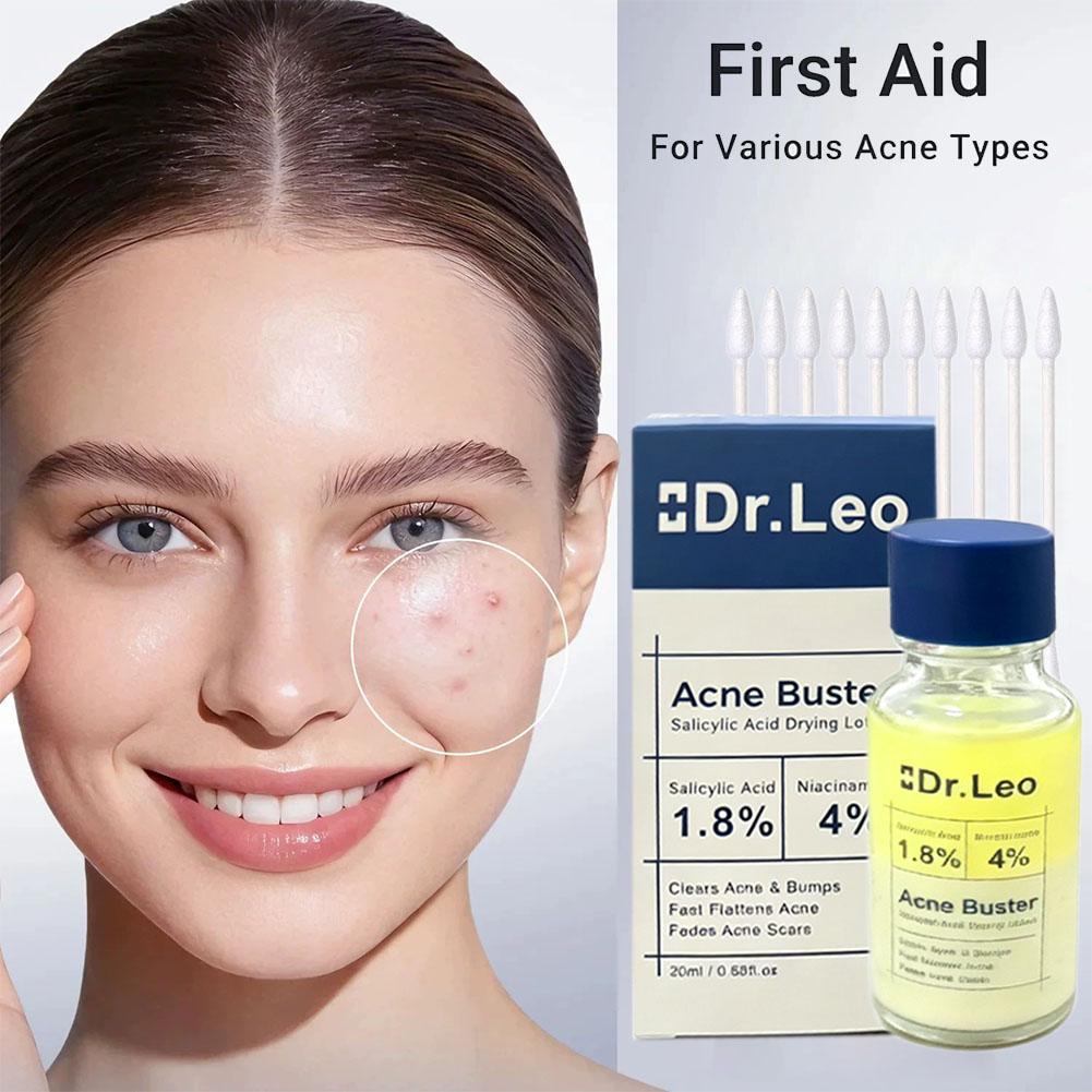 Skincare Salicylic Acid - โลชั่นบำรุงผิวหน้าด้วยสารสกัดจากกรดซาลิไซลิก พร้อมสำลีสำหรับทา ลดรอยแผลเป็นจากสิว กระชับรูขุมขน บำรุงผิวให้เรียบเนียน