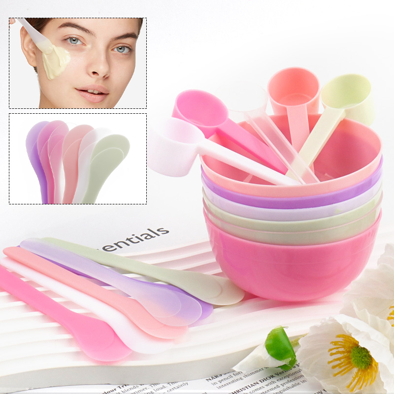Skincare Finally Found You - ชุดอุปกรณ์ผสมมาส์กหน้า DIY พลาสติก ชุดเครื่องมือสำหรับมาส์กโคลน ชามน้ำมันหอมระเหย ที่ขูด