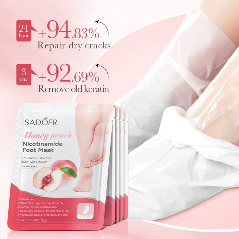 Skincare Exfoliating - มาส์กเท้าผลไม้ SADOER 1 คู่ มาส์กบำรุงผิวเท้า ขจัดเซลล์ผิวที่ตายแล้ว